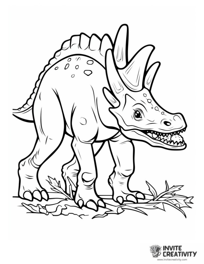 triceratops eating herbs page to color