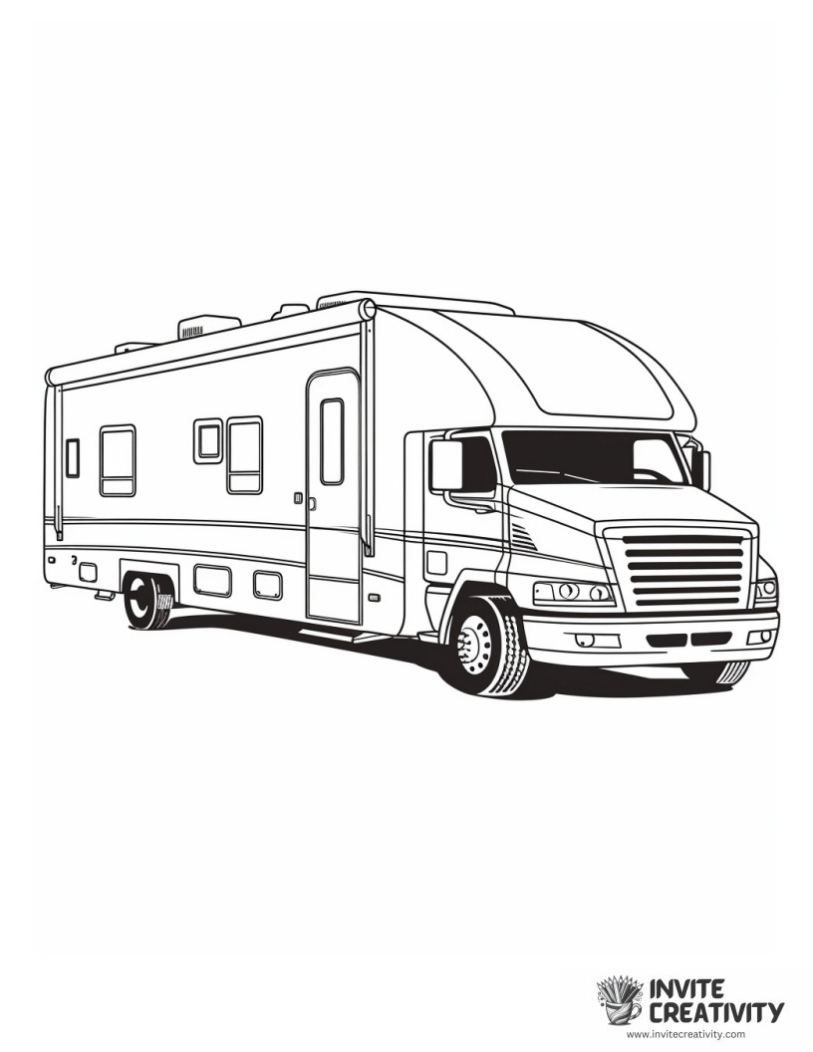 truck and trailer coloring page