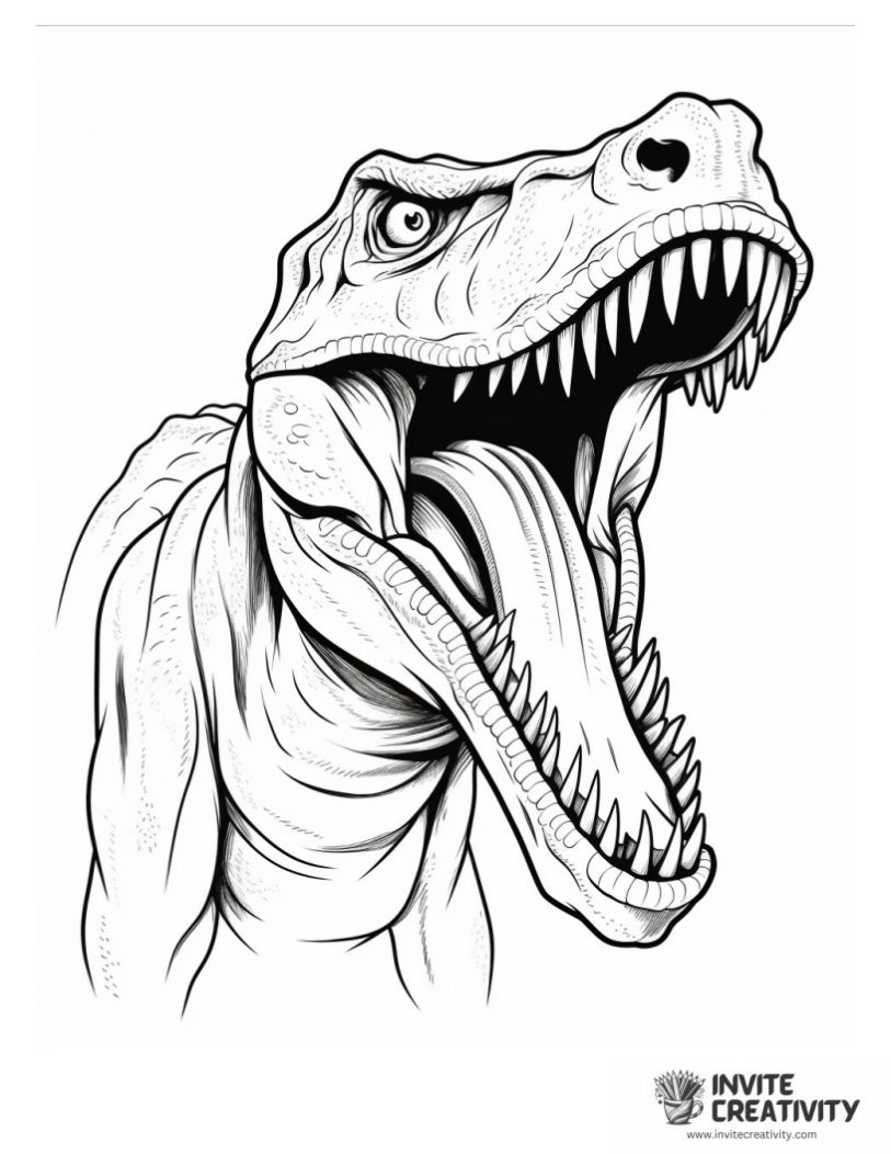 tyrannosaurus rex angry coloring page