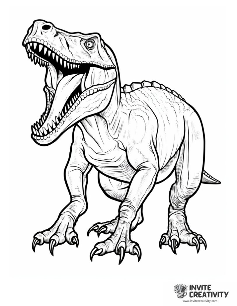 tyrannosaurus rex fierce coloring book page