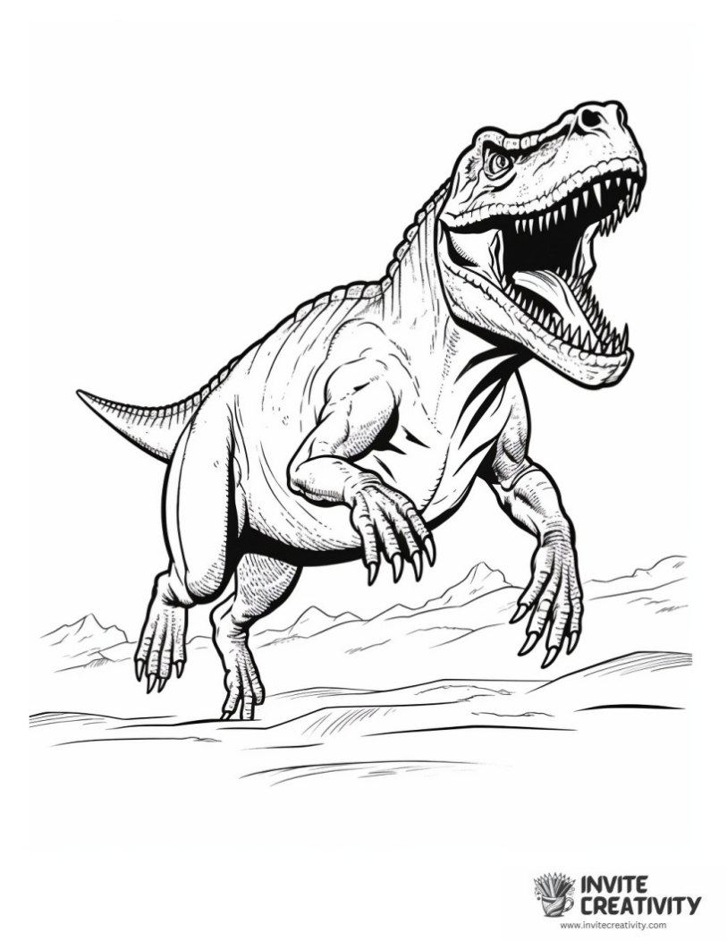 tyrannosaurus rex running coloring page