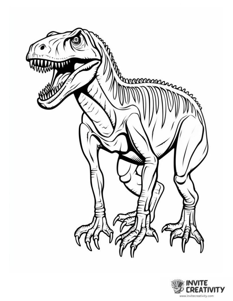 tyrannosaurus rex skeleton coloring page