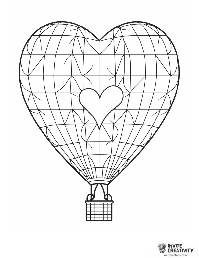 valentine heart hot air balloon