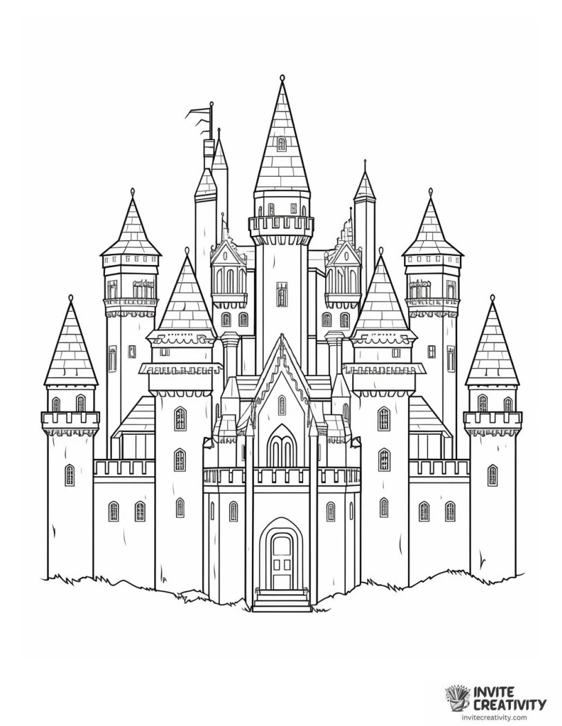 vampire castle coloring page