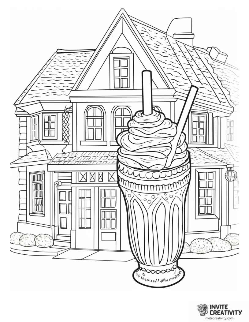 vanilla milkshake drawing to color