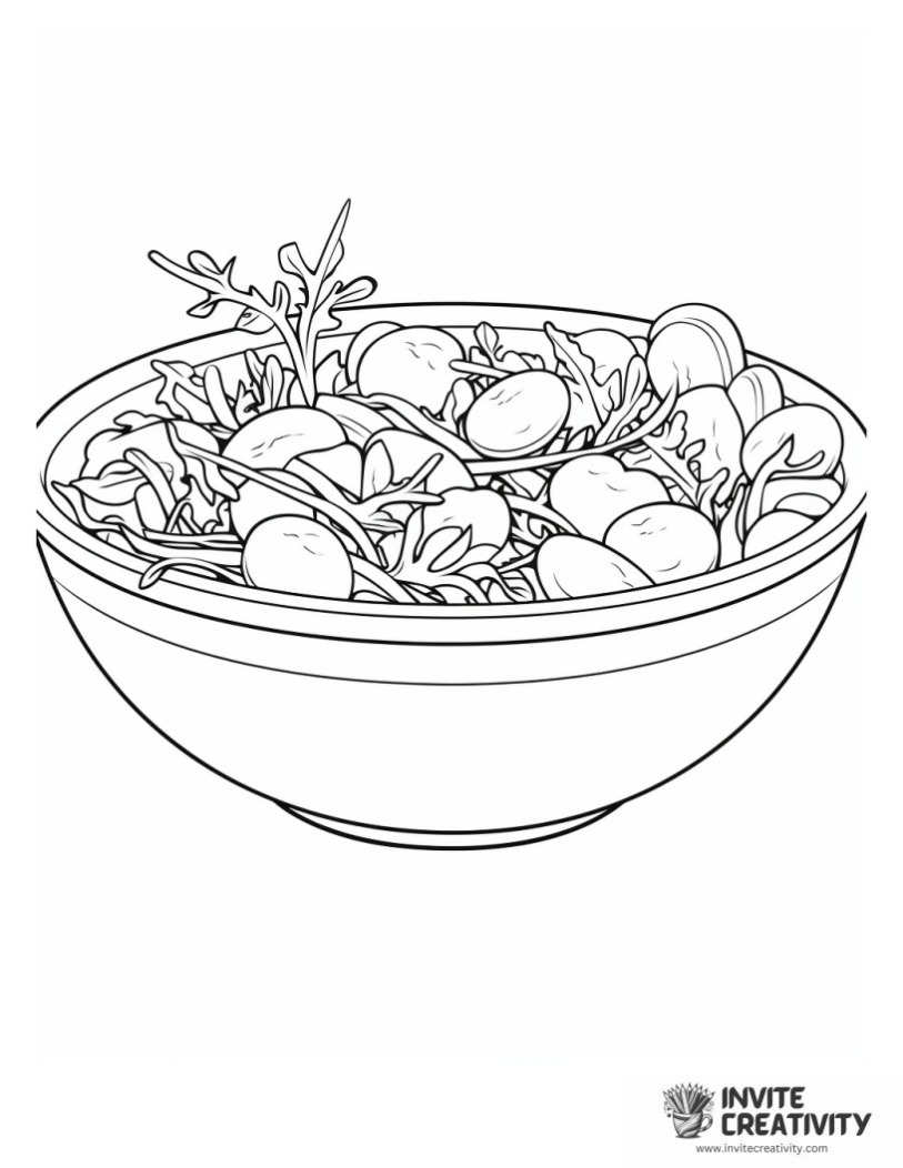 vegetable salad coloring page