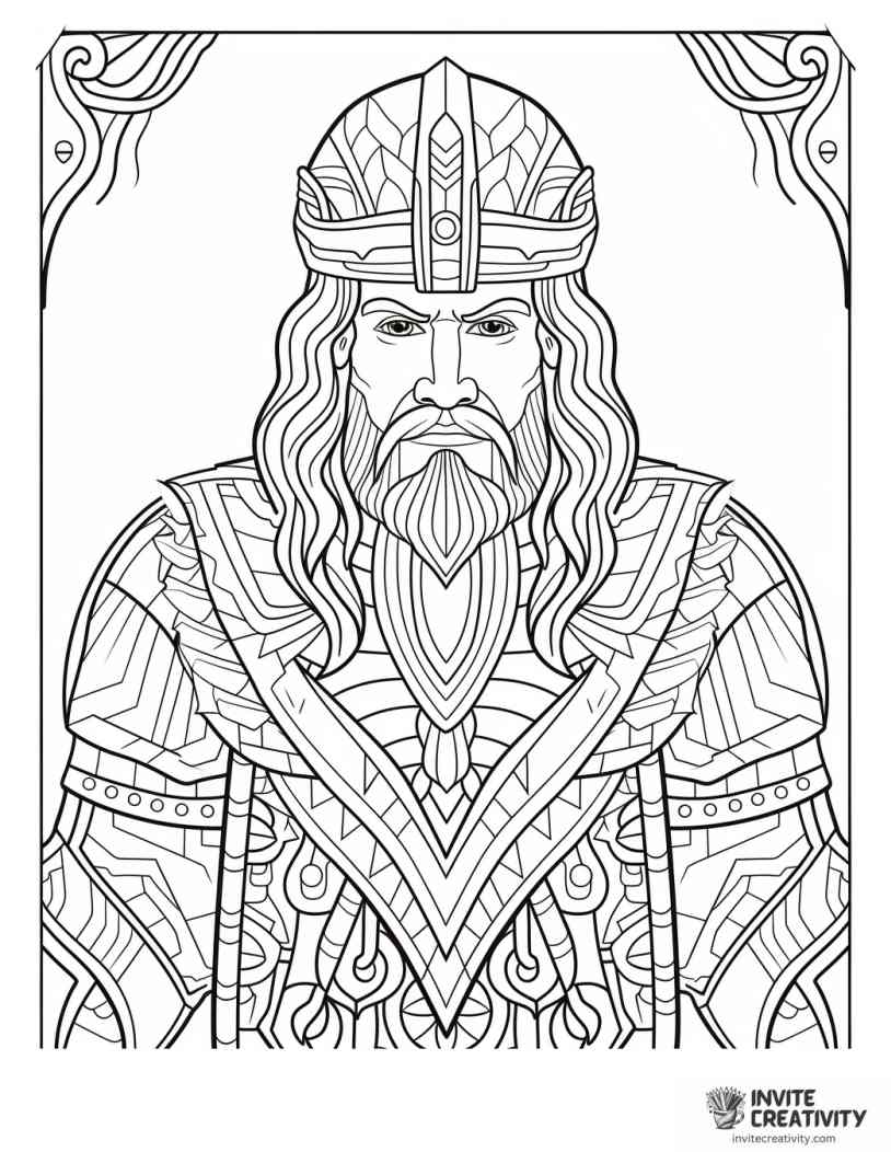 viking chief coloring sheet
