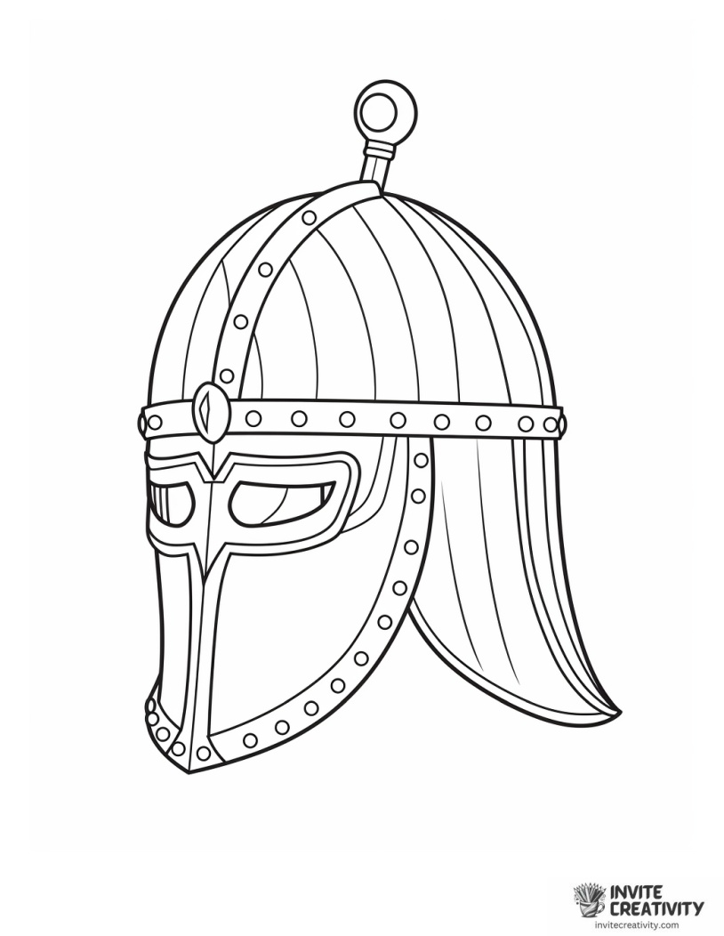 viking helmet simple to color