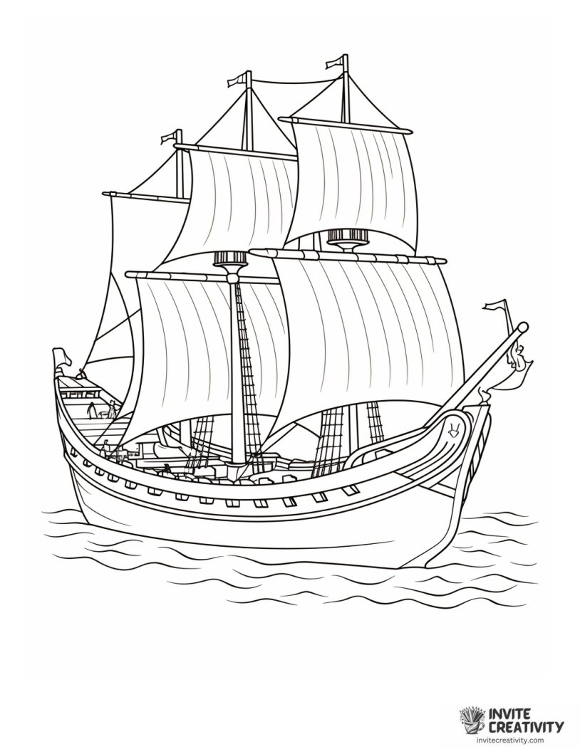 viking ship coloring page