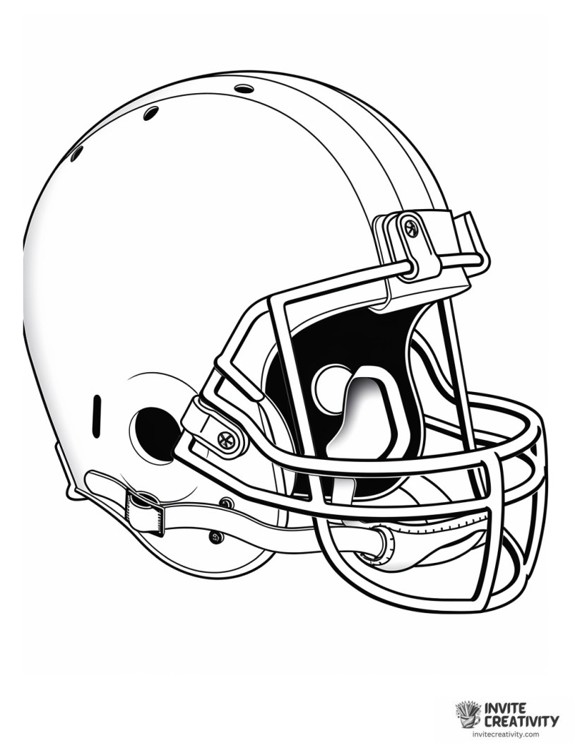 vintage football helmet coloring page