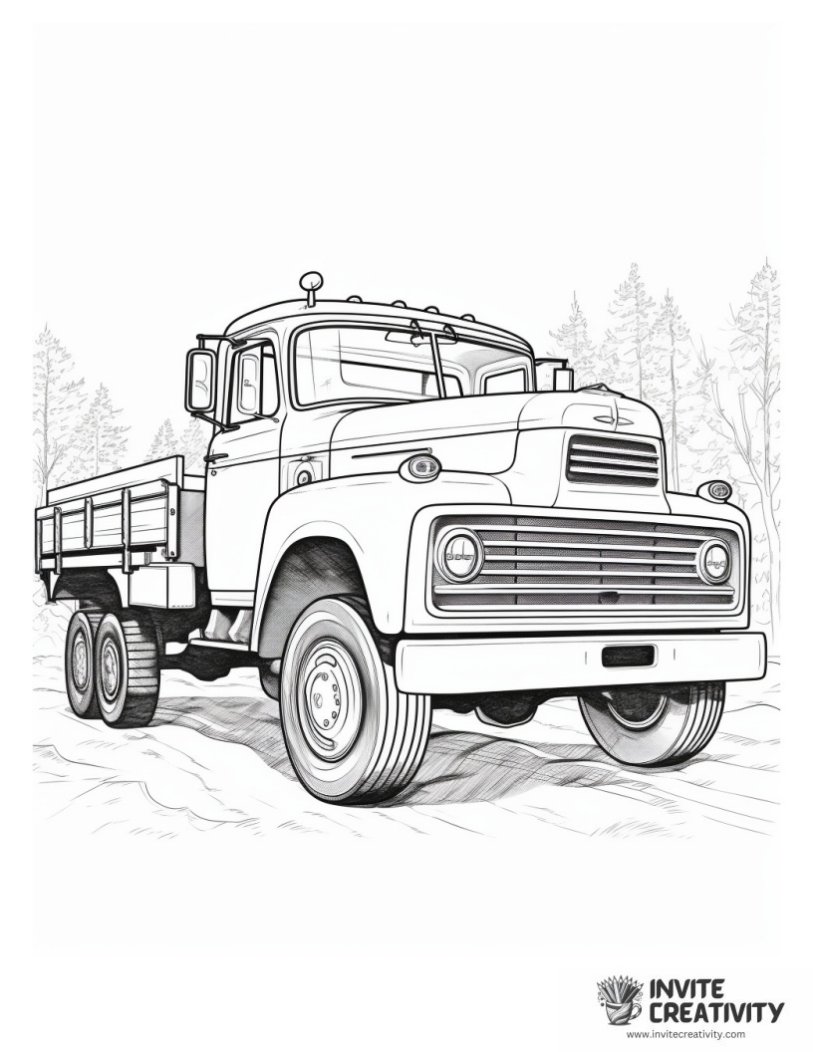 vintage truck coloring sheet