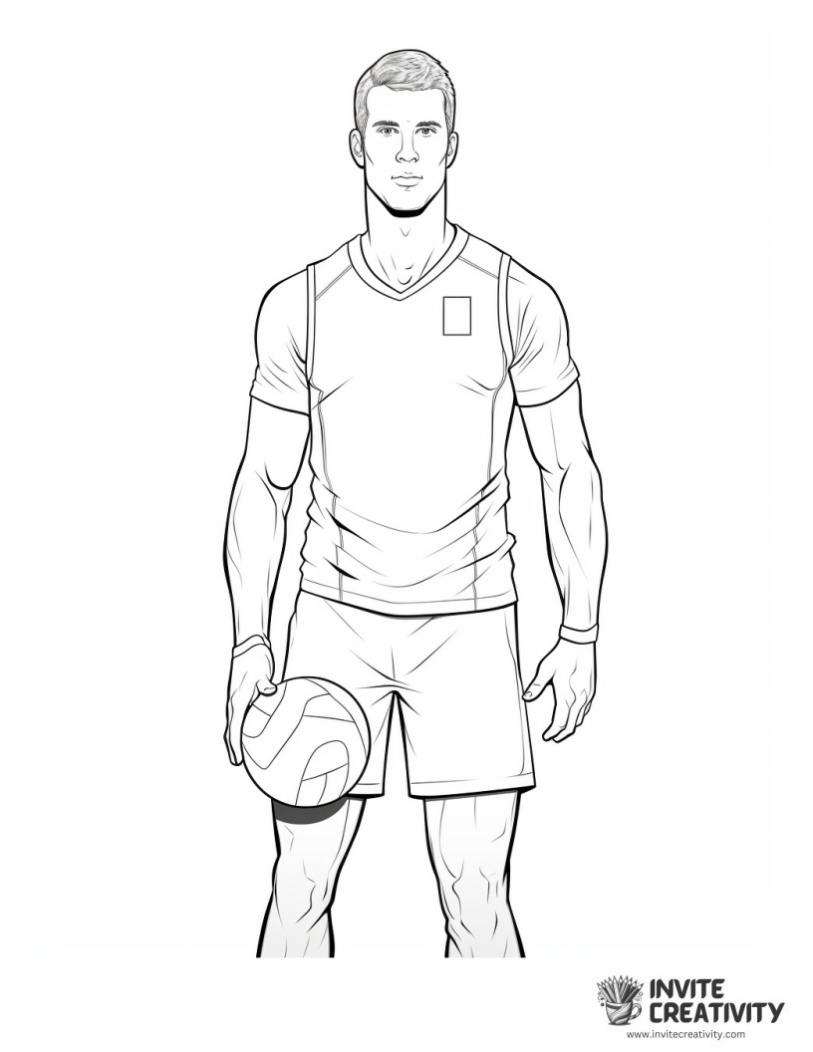 volleyball player coloring page
