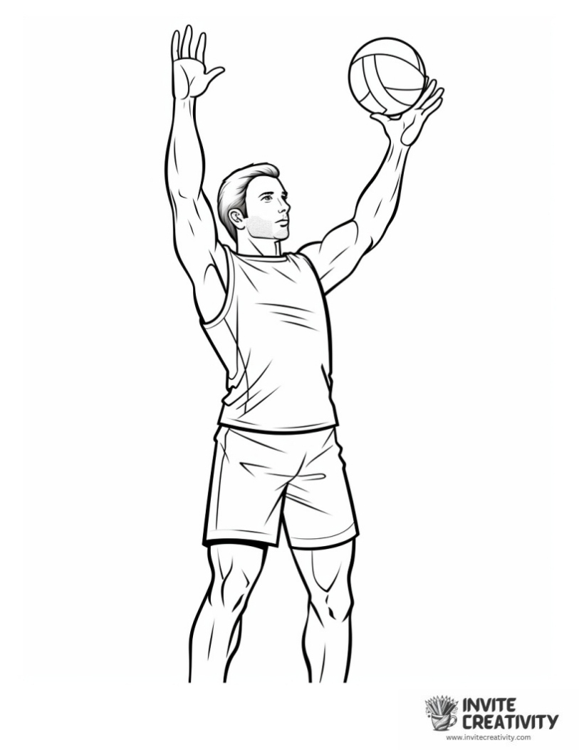 volleyball player serving illustration