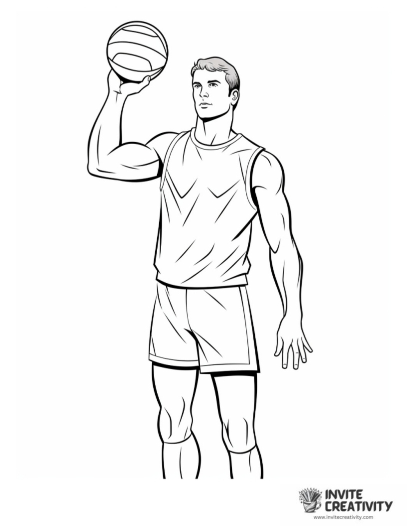 volleyball player setting coloring book page