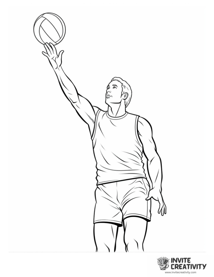 volleyball player spiking coloring sheet
