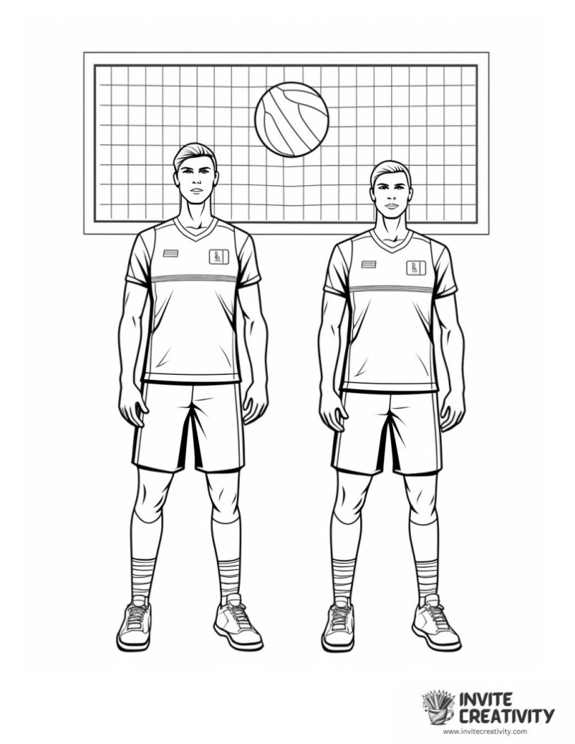 volleyball players coloring sheet