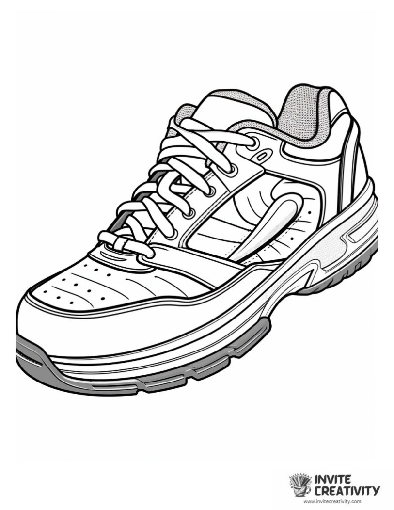 volleyball shoes coloring book page