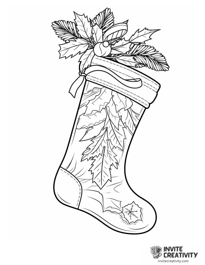 warm and cozy christmas stocking Coloring page