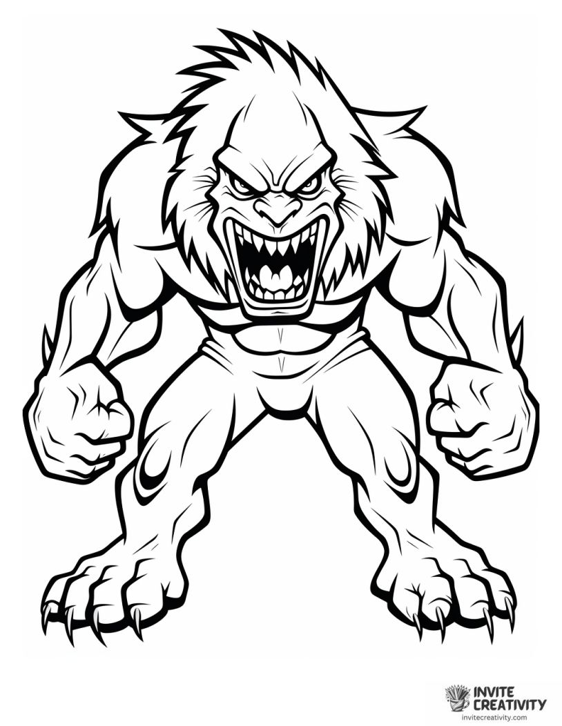 werewolf coloring page