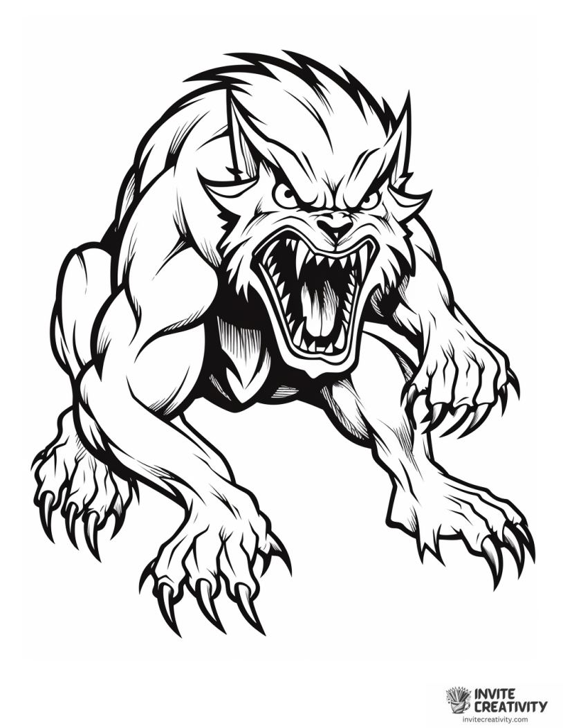 werewolf for adults to color