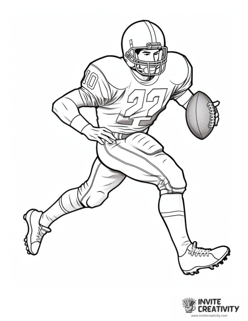 wide receiver football player coloring page
