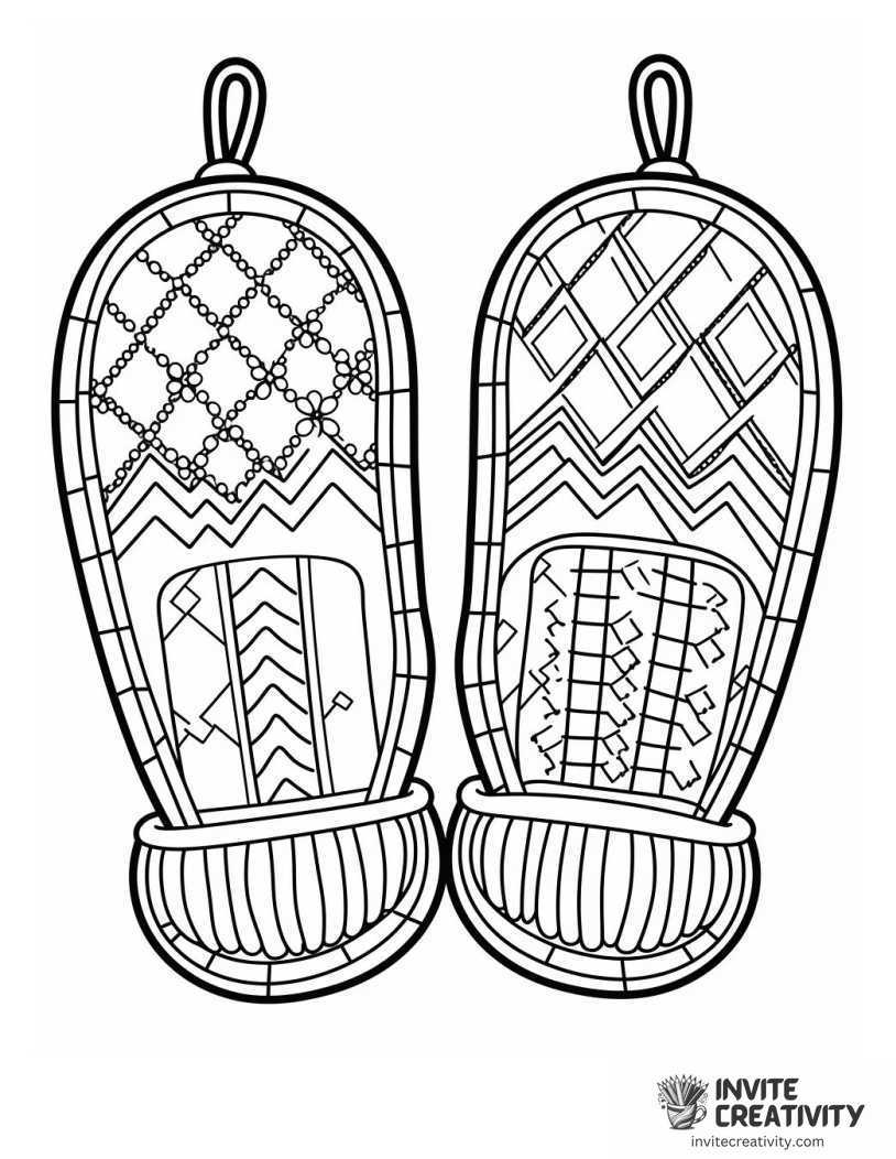 winter mittens warm Coloring page of