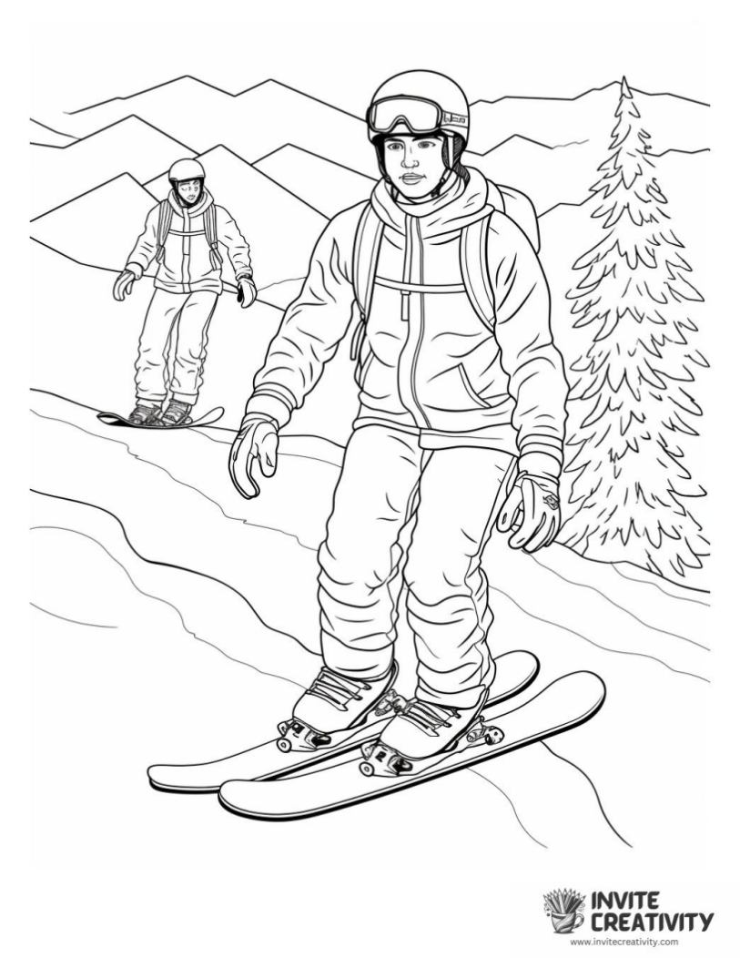 winter sports coloring page