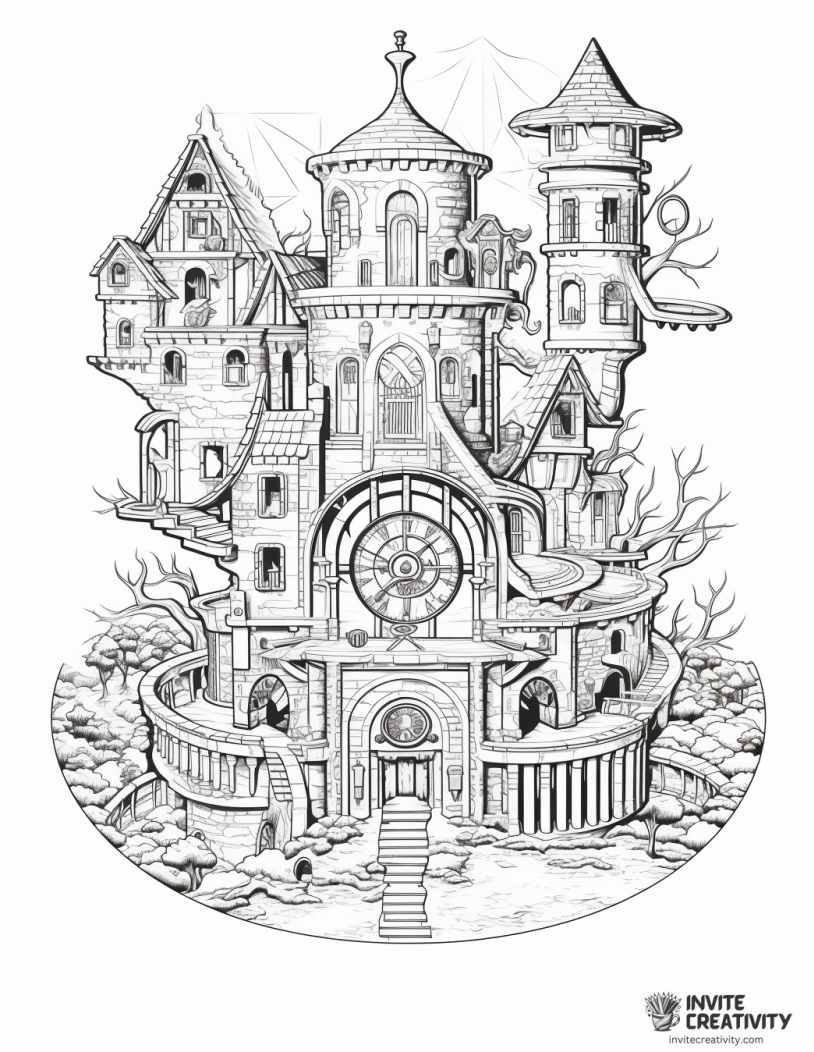 wizard tower coloring page