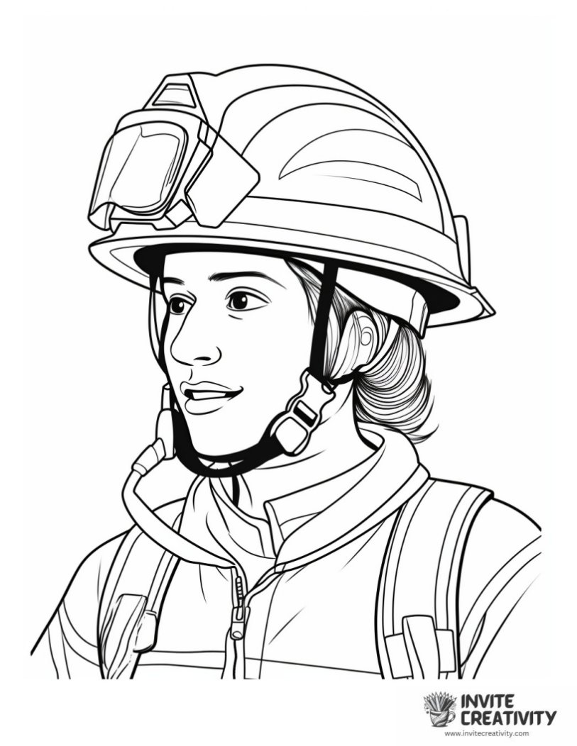 woman firefighter coloring sheet