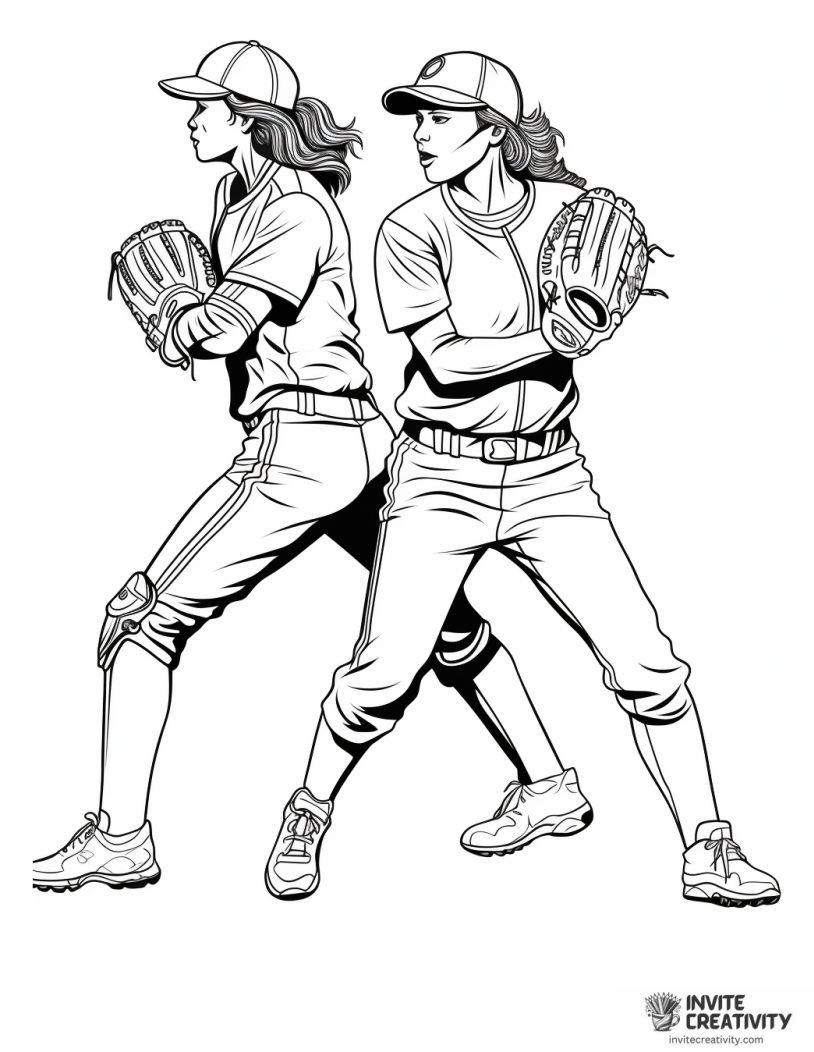 women's softball coloring sheet