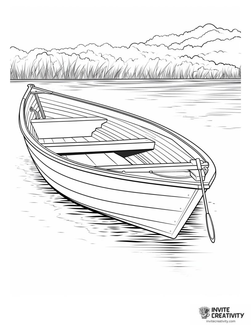 wooden boat coloring page