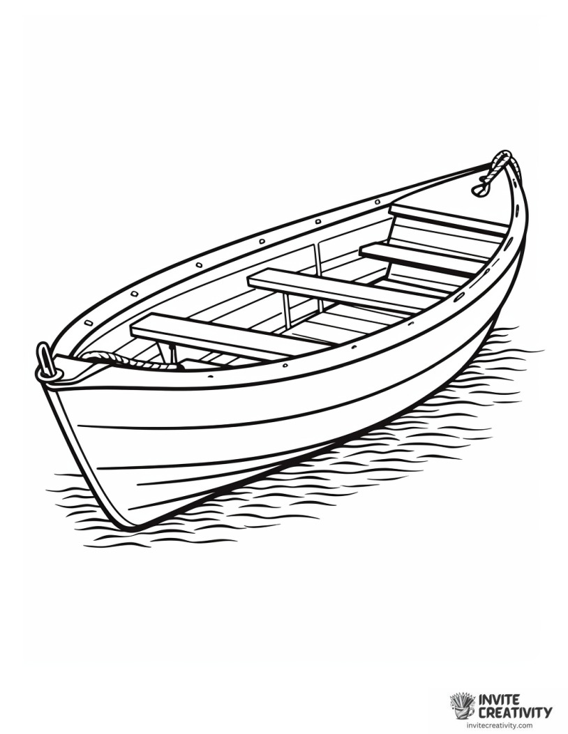 wooden boat drawing to color