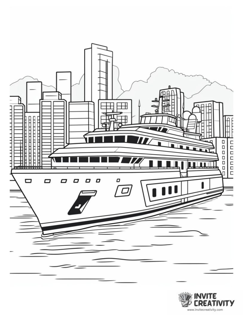 yacht coloring page