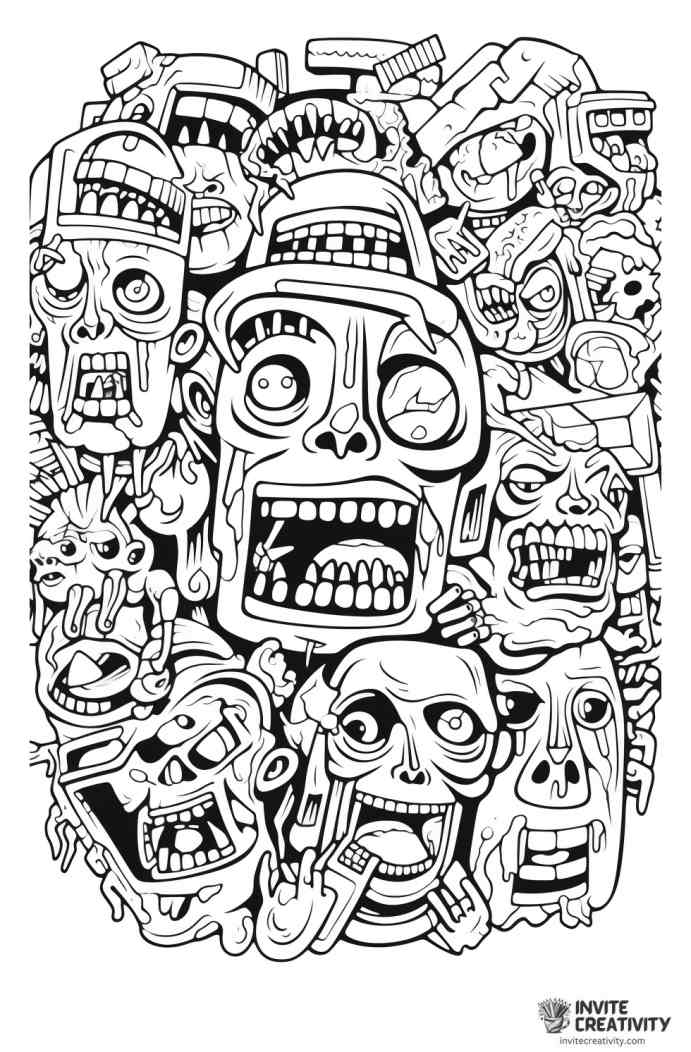 zombies coloring page